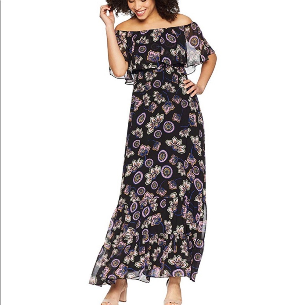 COPY - Donna Morgan Off theShoulder Printed Chiffon Dress